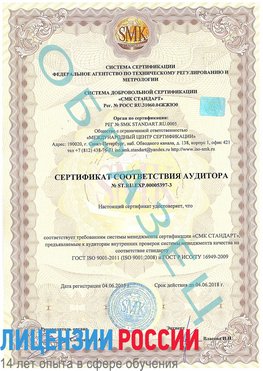 Образец сертификата соответствия аудитора №ST.RU.EXP.00005397-3 Лангепас Сертификат ISO/TS 16949